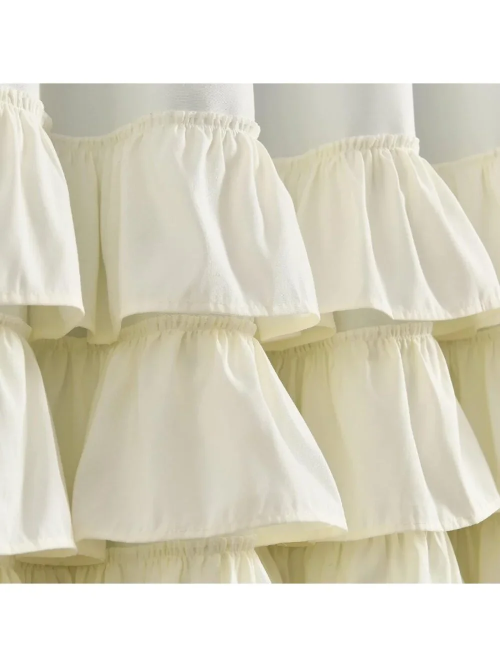 Elegant Ivory Ruffle Blackout Curtains 40